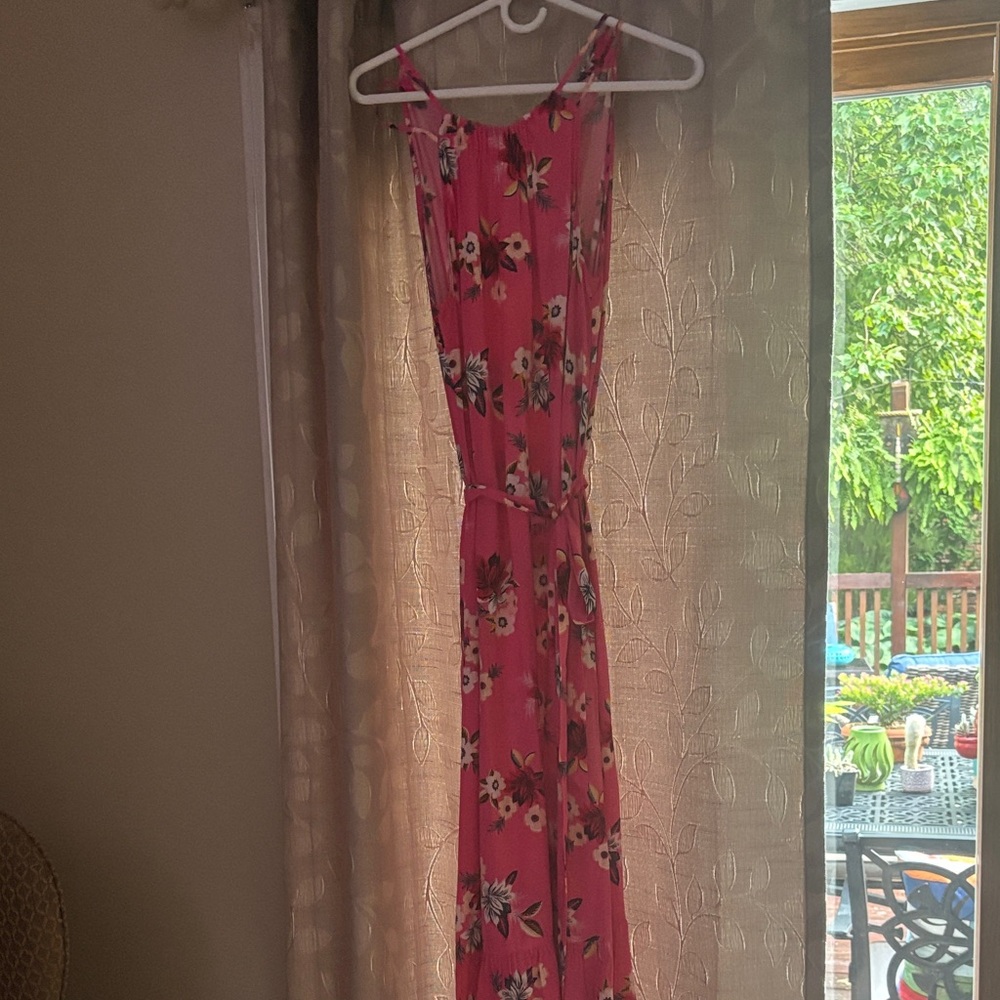 LOFT Pink Floral Maxi Dress - Picture 2 of 6